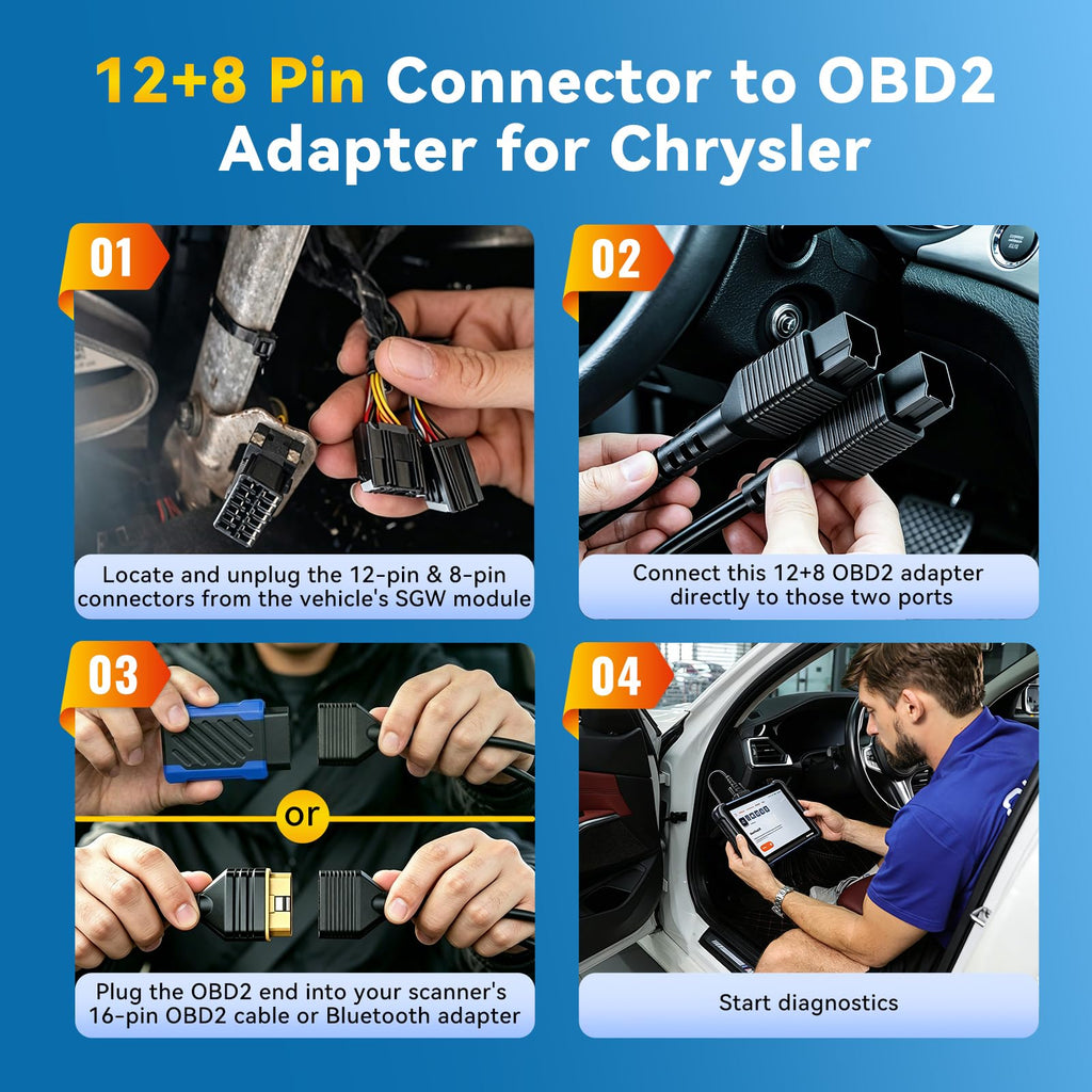 689BT PRO Diagnostic Scanner and FCA Bypass Cable Kit