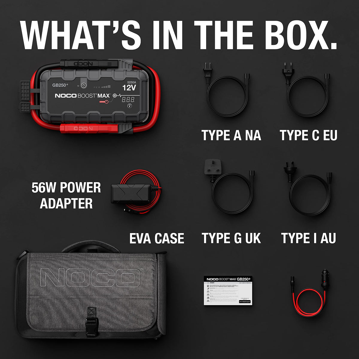 GB250 12V Jump Starter with LED Light and Case